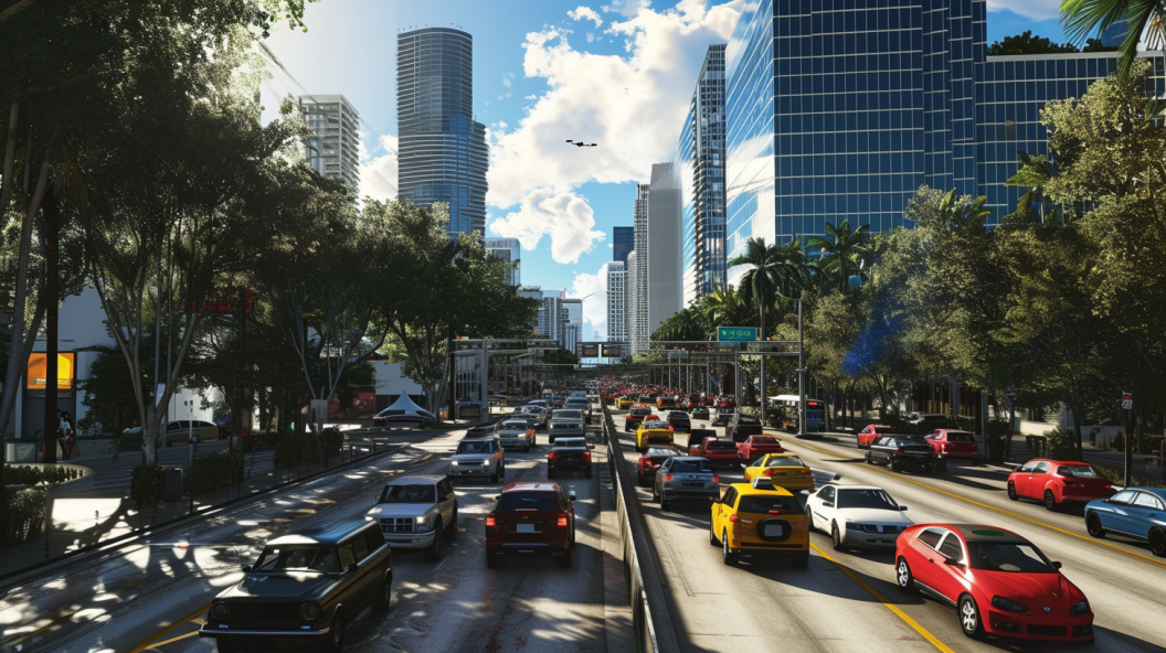 Heavy Traffic In Miami